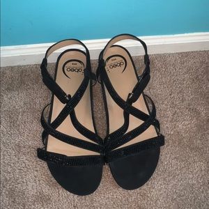 abeo sylvie black sparkly sandals